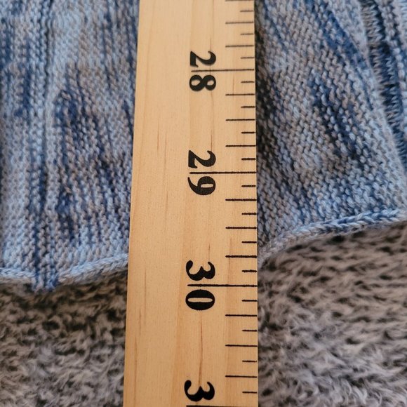 STudio Works Womens Cardigan Petite XL Blue Crochet Knit Long Pleat Back 16042 - Picture 8 of 11